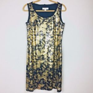 Michael Kors Sz Small Black Gold Party Dress